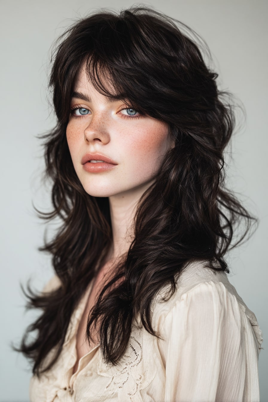 butterfly haircut with curtain bangs, mid length hair with curtain bangs, 90s short bob, messy curtain bangs, blonde, french bob with