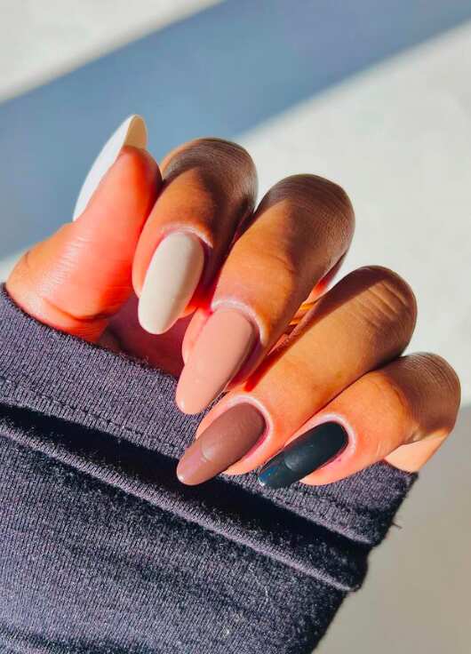 Fall french tips with nail ideas polka dots in classic style.