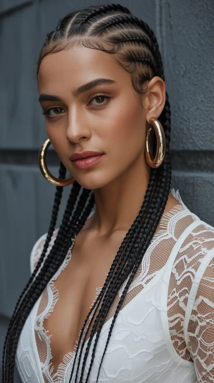 Cute short hairstyles with messy slick back cornrow
