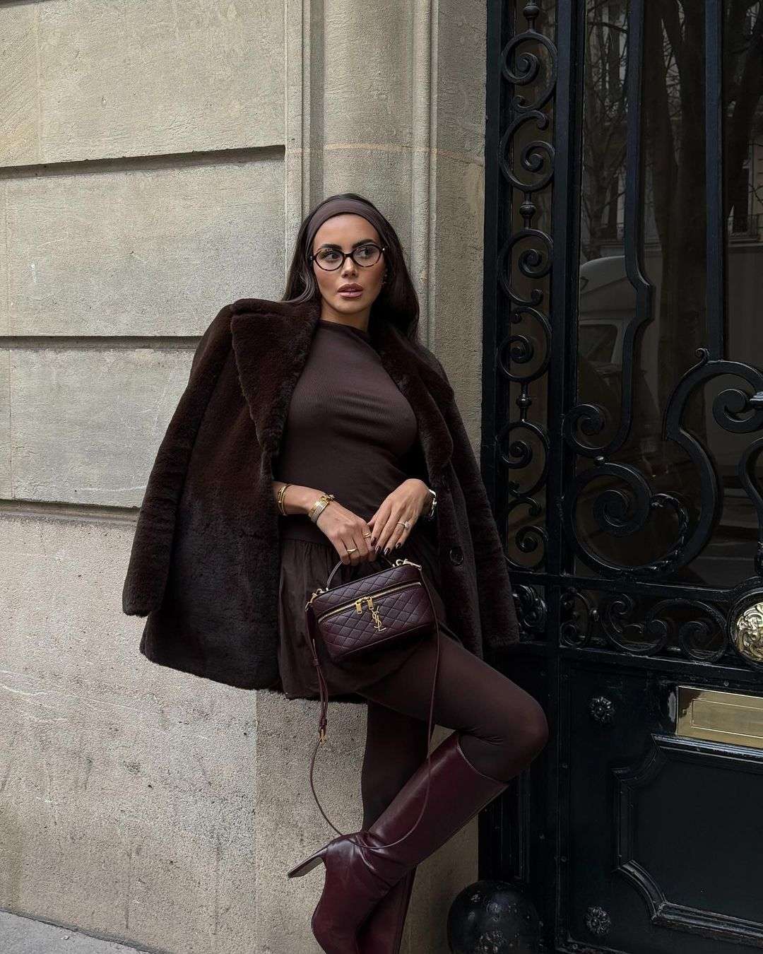 fancy fall date night outfit, classy winter night out