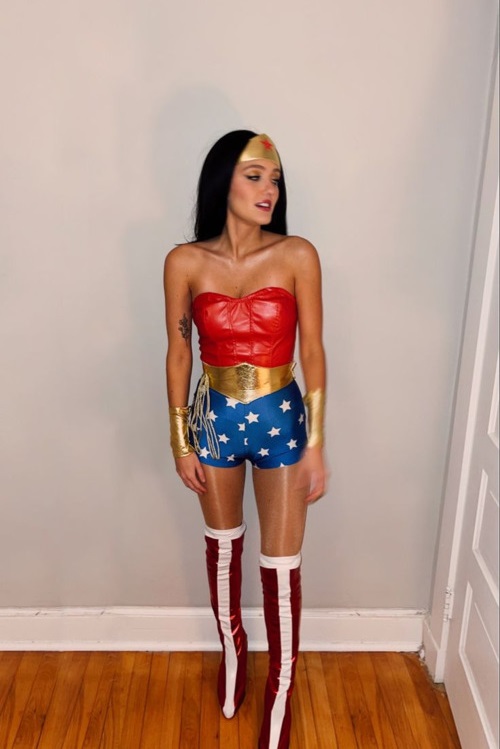 diy at home halloween costumes, superhero outfit, bold and empowering