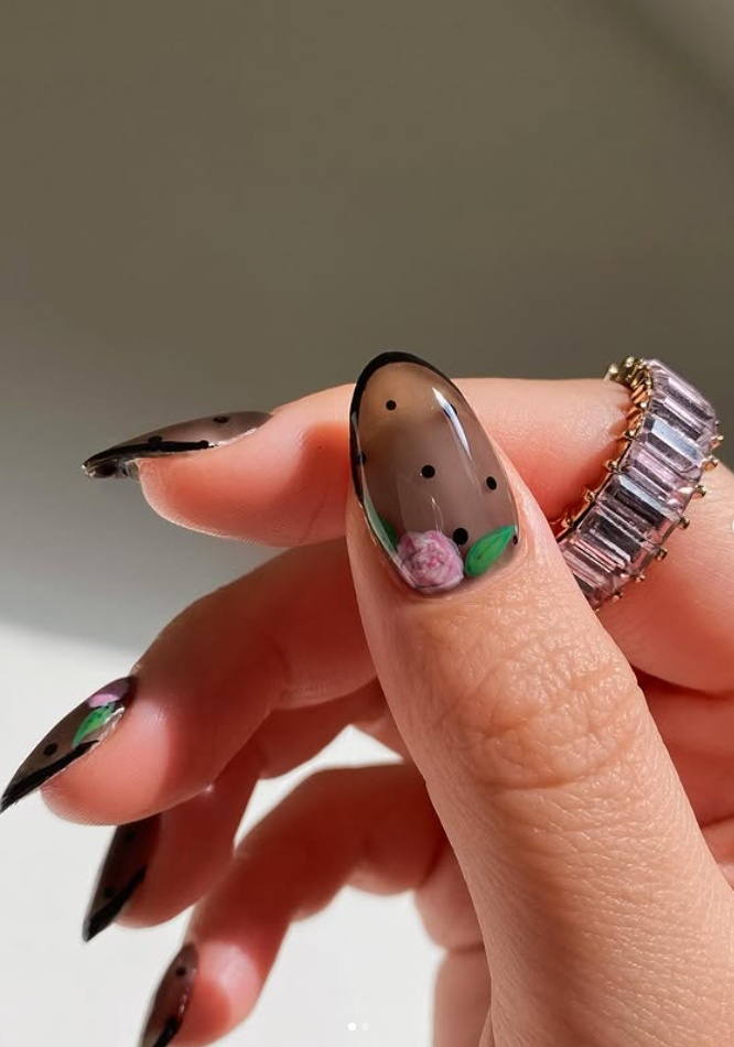 Elegant wedding nails for bride, pretty elegant nails, milky nude nails, soft stiletto nails, blue accents, vacation-ready.