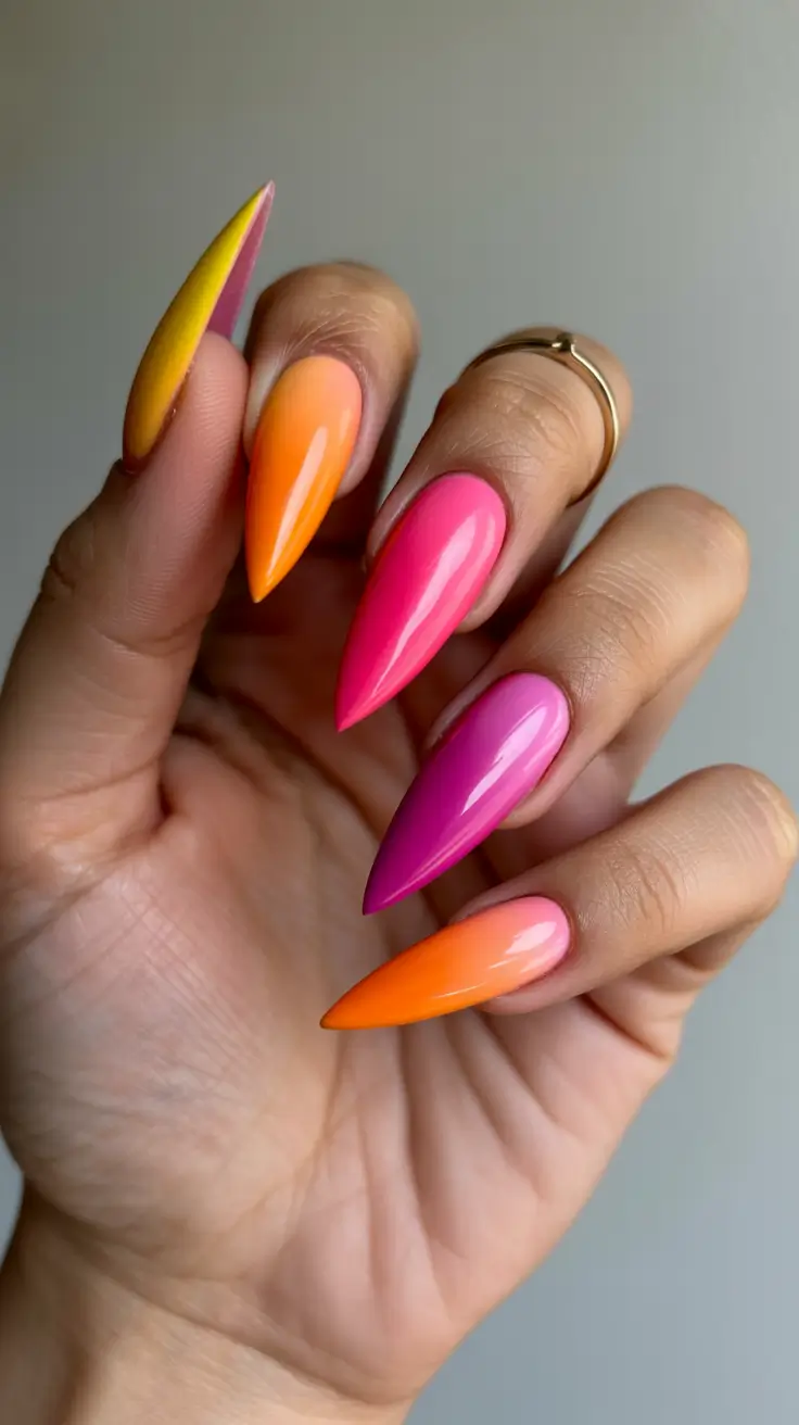 fall orange nails acrylic, halloween nails, short nail designs, long square