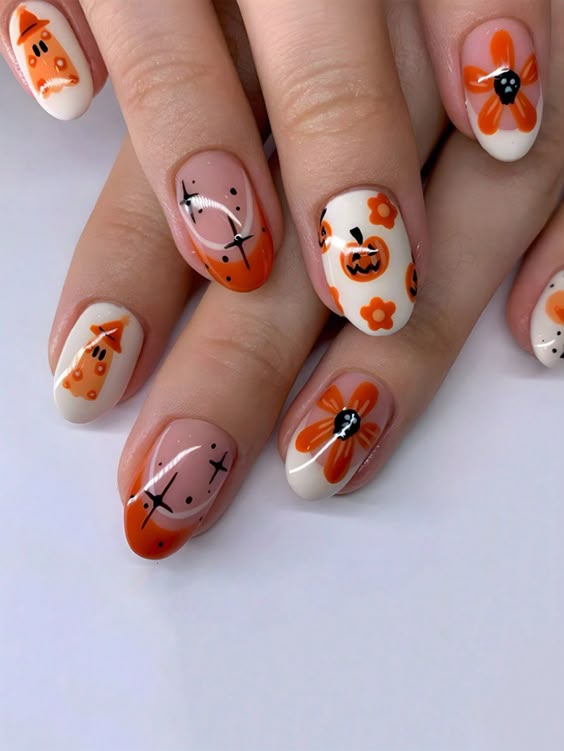 september nails, november acrylic nail designs, early