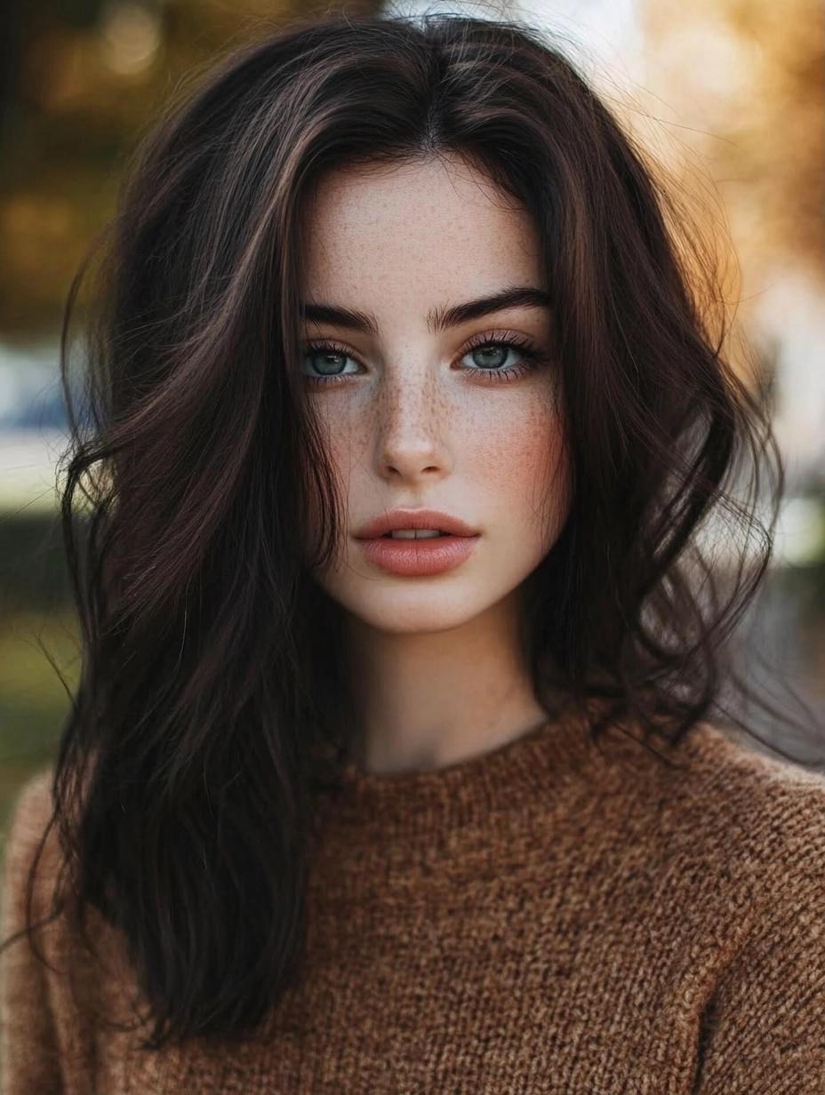 fall and winter hair color ideas, low and highlights for brown hair