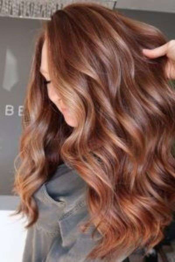 fall balayage brunette dark, calico hair color