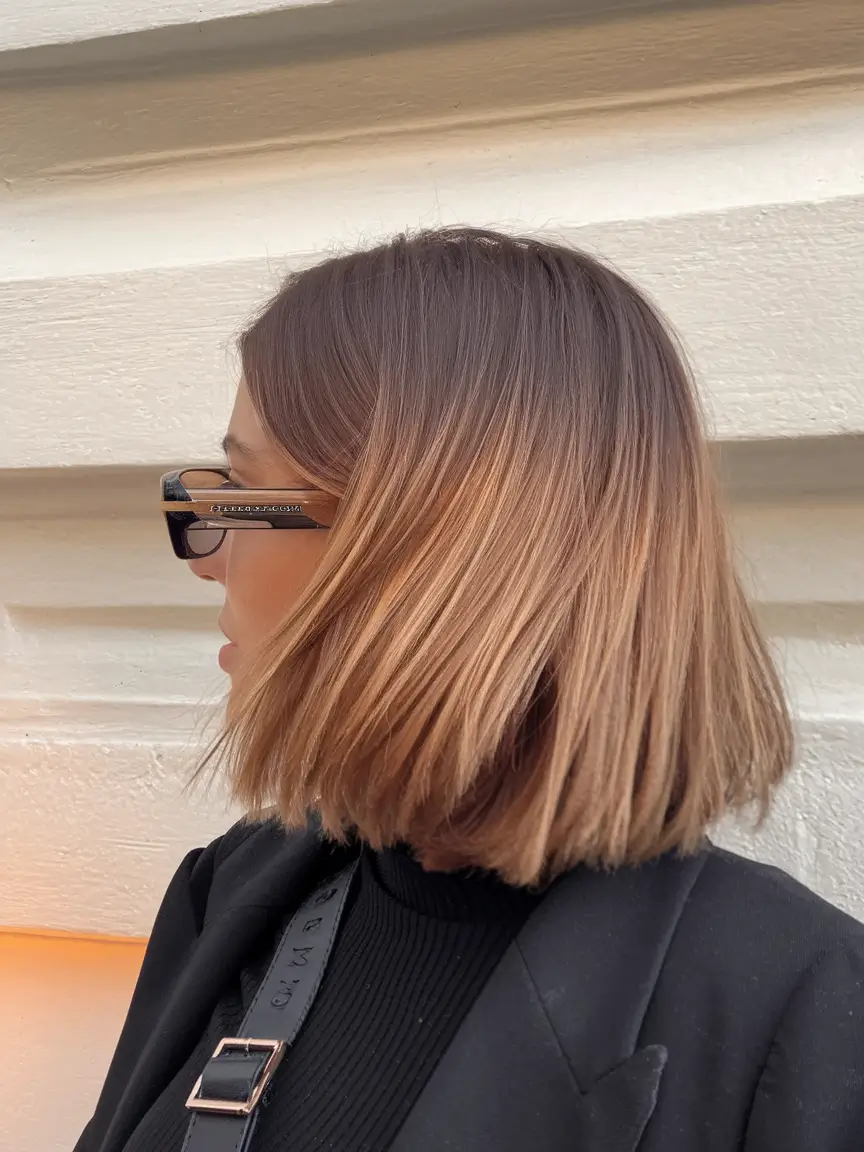 dark brunette with caramel highlights, fall hair trends for brunettes