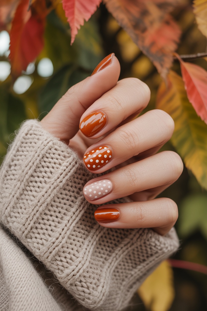 simple fall nail designs, natural nail designs fall, red nails ideas, green, short gel