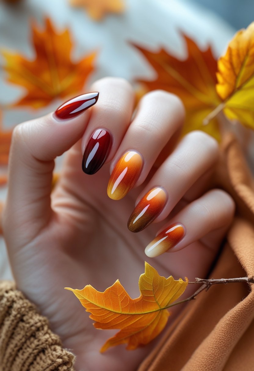fall nail colors designs, summer to fall nail designs, maroon nail designs, 2026, natural