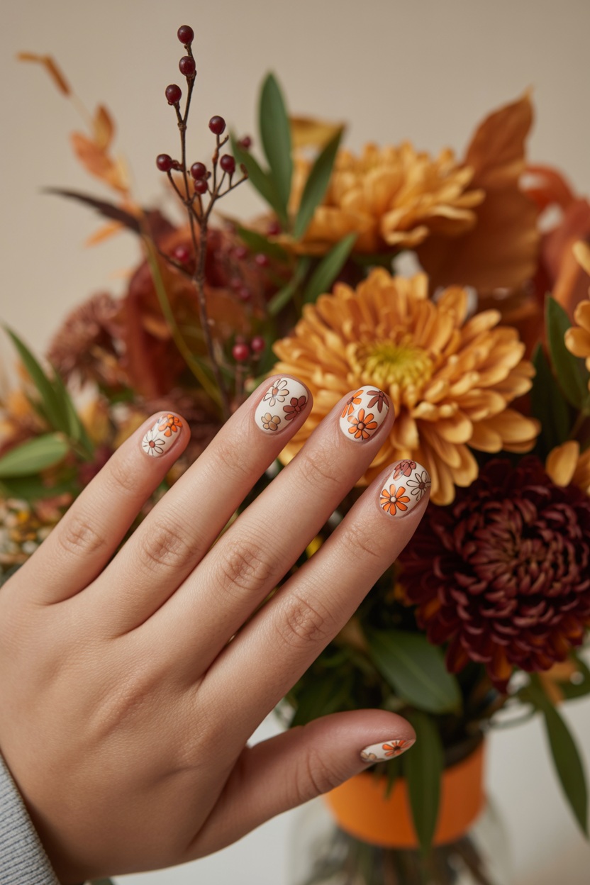 fall autumn nail designs, cute simple fall nail designs, harvest nails, square, acrylic for