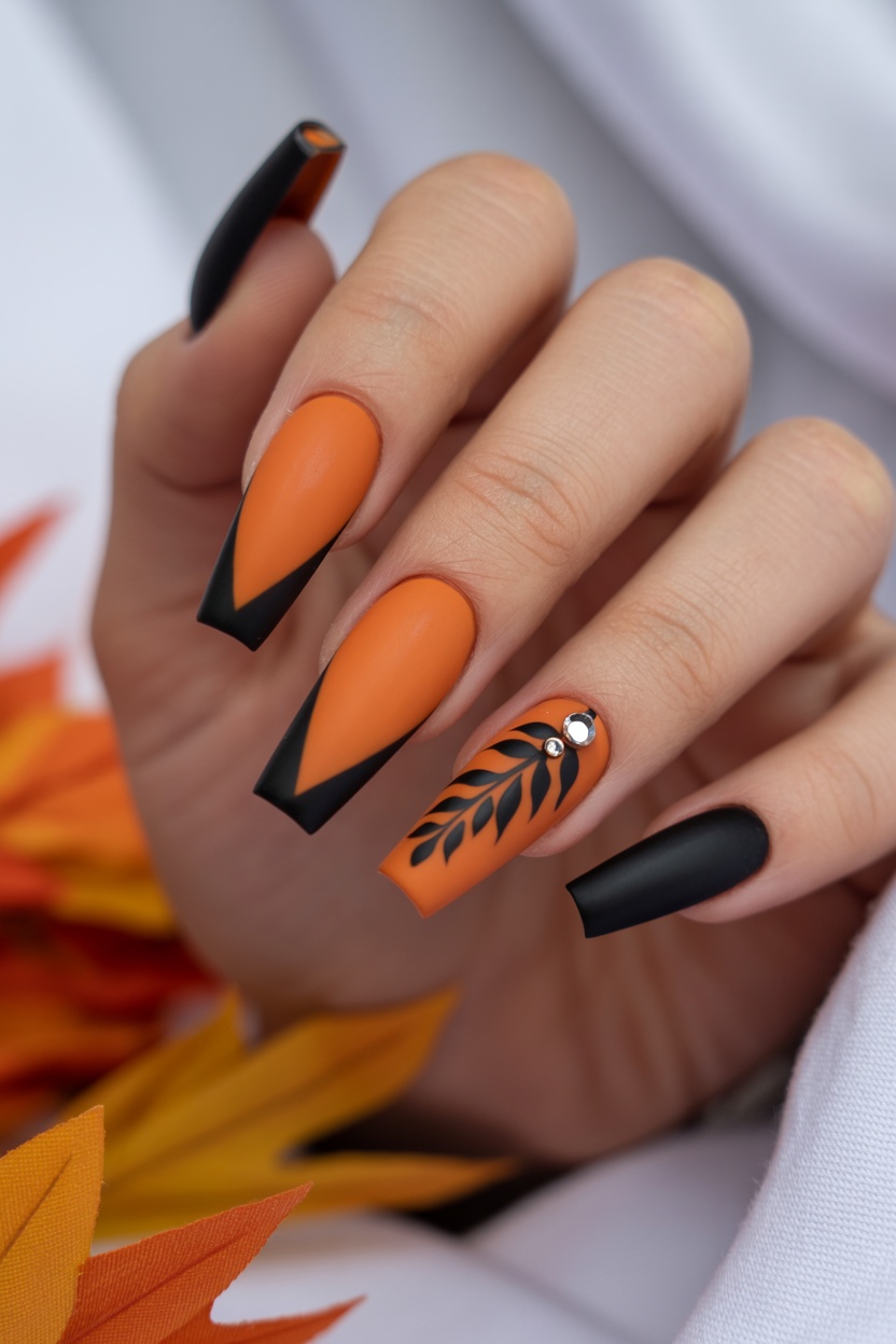 Black fall nail ideas with blue fall nails designs and short almond nails designs fall easy.