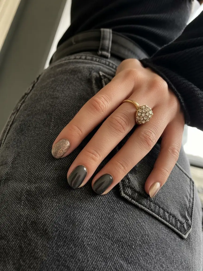 Winter nails in early december nails with autumn vibes.