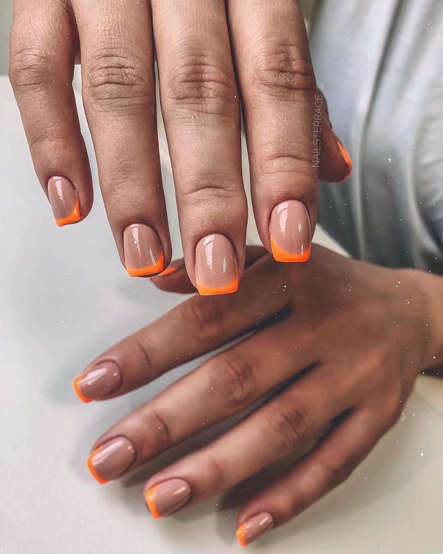 fall nail inspo square with brown nail inspo almond, simple style