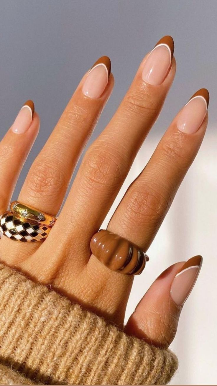fall nail inspo acrylic with october nails