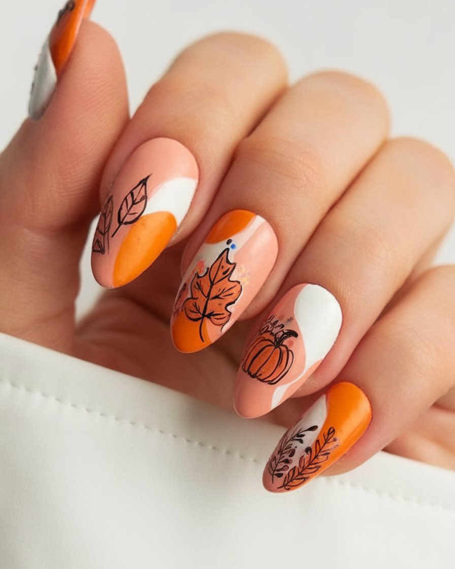 short fall nails with fall wedding nails in olive green and october nails