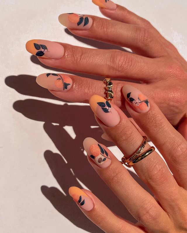 summer to fall transition nails with fall western nails and short nails ideas in autumn colors for