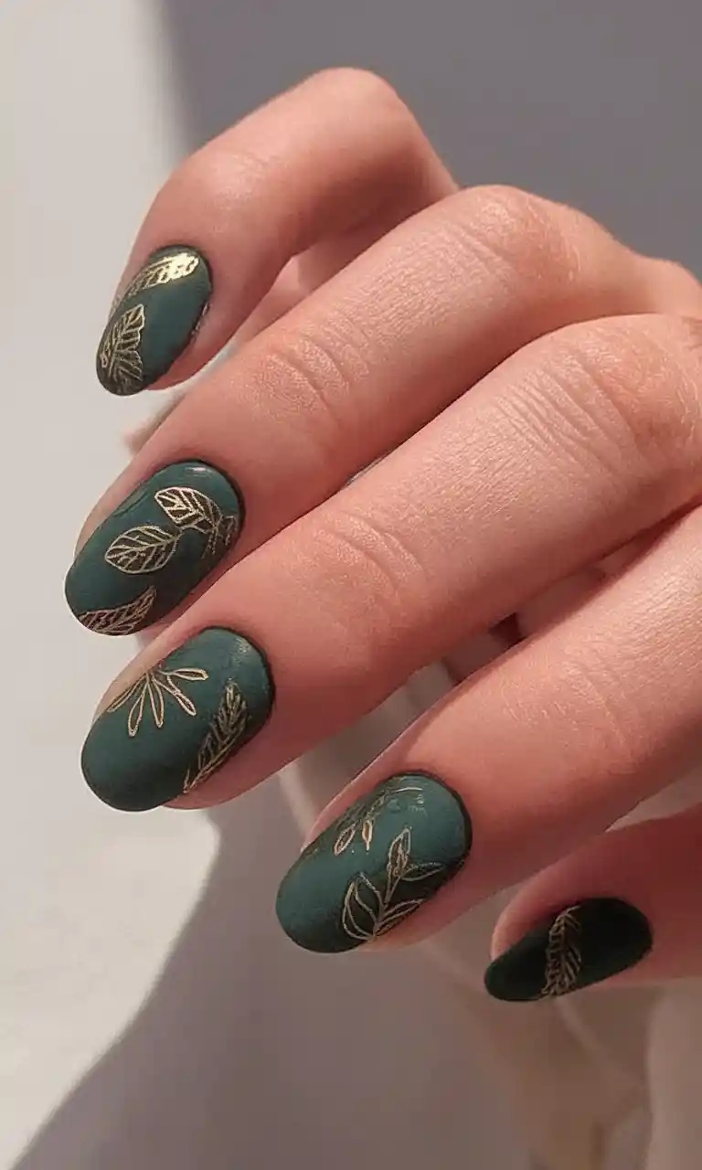 green fall nails with fall nails pumpkin design in burnt orange nail ideas for subtle