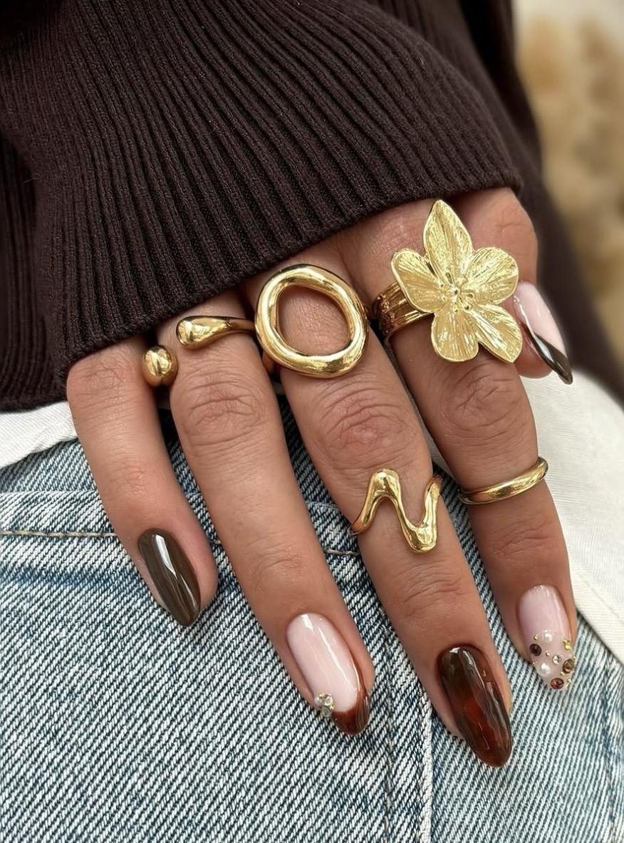 fall sets nails with unique fall nails in fall 2026 nail trends dark birthday