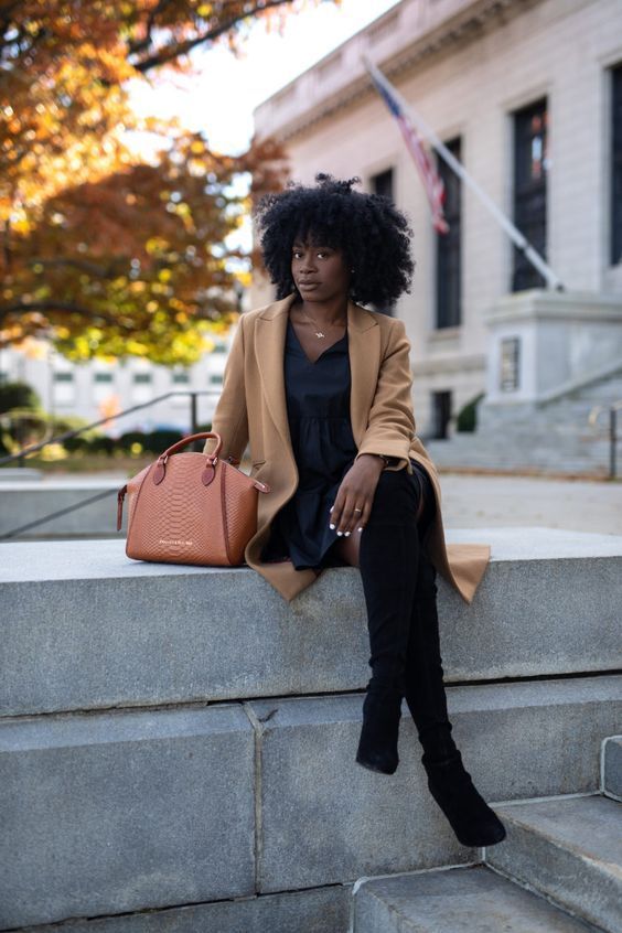fall streetwear outfits black women, classy