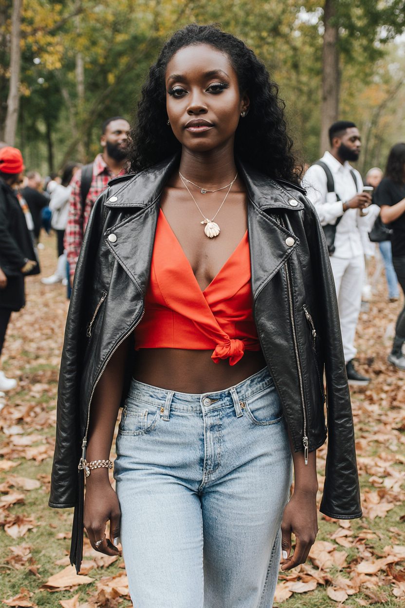 black vest top outfit
