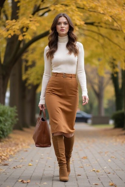 fall skirt outfits inspiration look 1