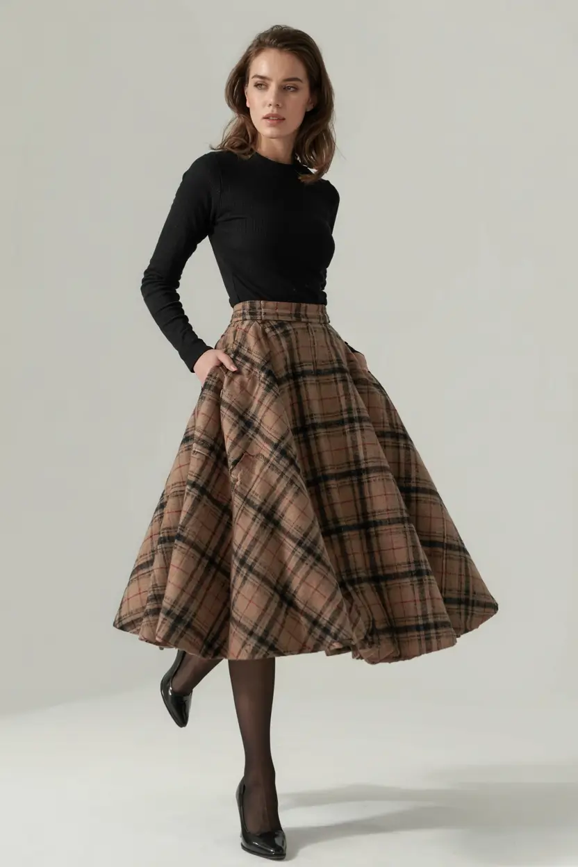plus size skirt outfits fall, church outfit ideas, short black skirt outfit winter