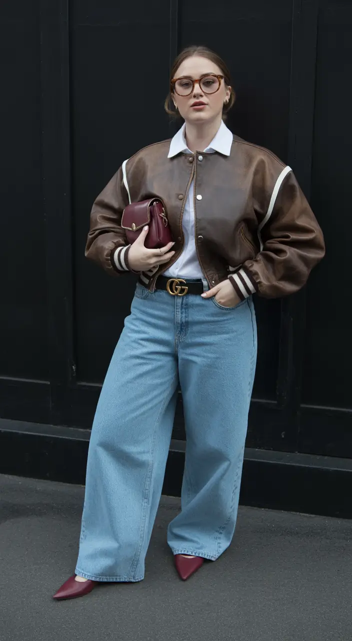 effortless fall outfits with leather jacket