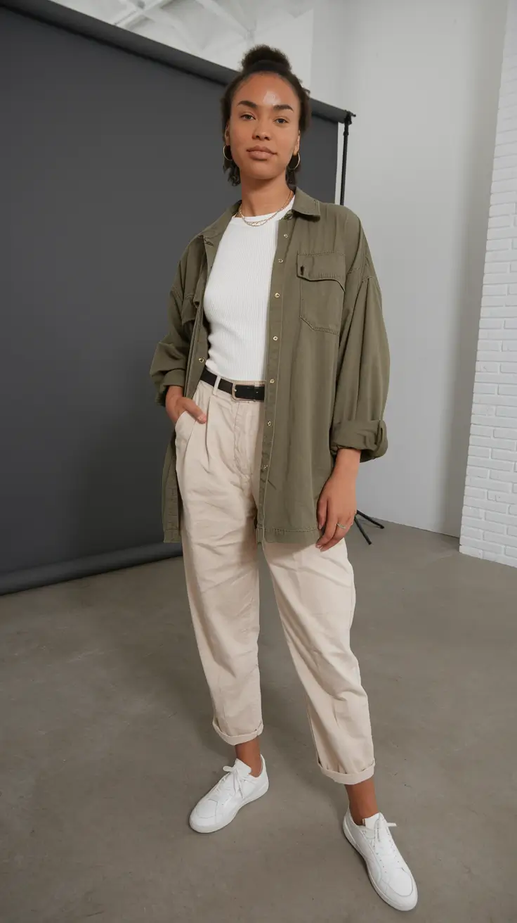 fall work outfits for women business with shirt and trousers
