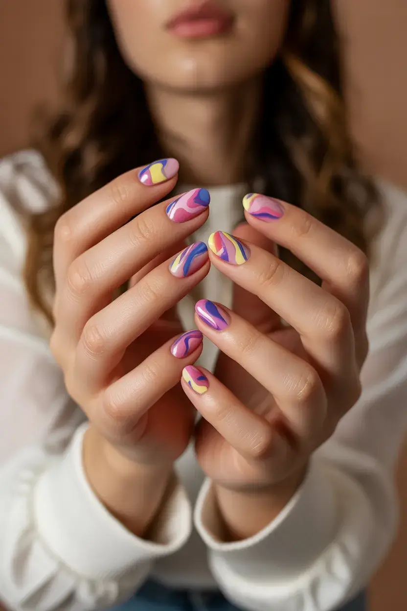 Builder gel nails, winter gel nails, short artsy nails, vacation nails summer, soft, overlay natural short