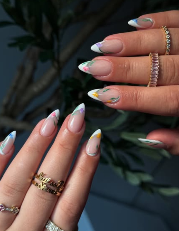 neon green nails, dark green chrome nails, green gel nails, slytherin nails, mint nail ideas, witchy nails, blue and, glitter, orange and