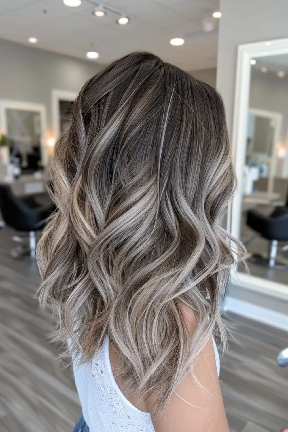 purple hair color ideas, hair color ideas for brown hair, hair dye ideas, black hair with blonde highlights, fun for brunettes, two dye