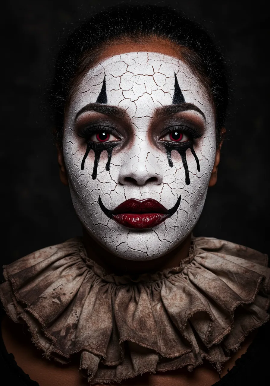 cute halloween makeup ideas, quick halloween makeup, goth clown makeup