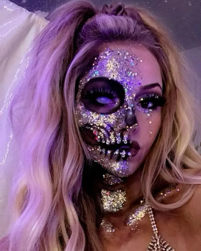 simple halloween face makeup, halloween face paint ideas easy