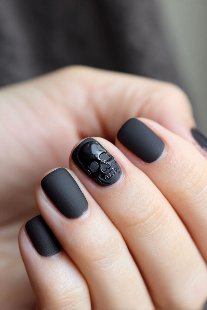 Short square halloween nails with halloween nail inspo almond and cute details