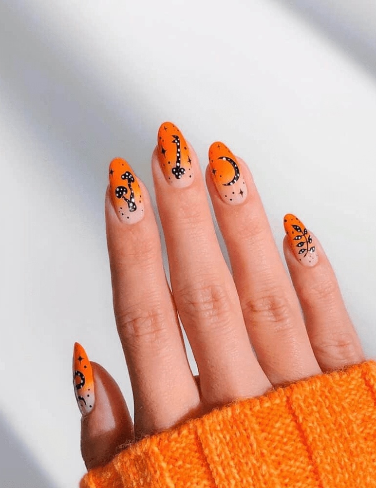 Halloween nail ideas simple with black nail designs halloween