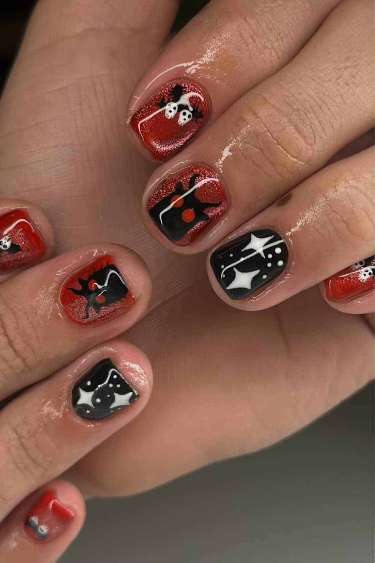 Halloween nails easy simple with short nail designs halloween