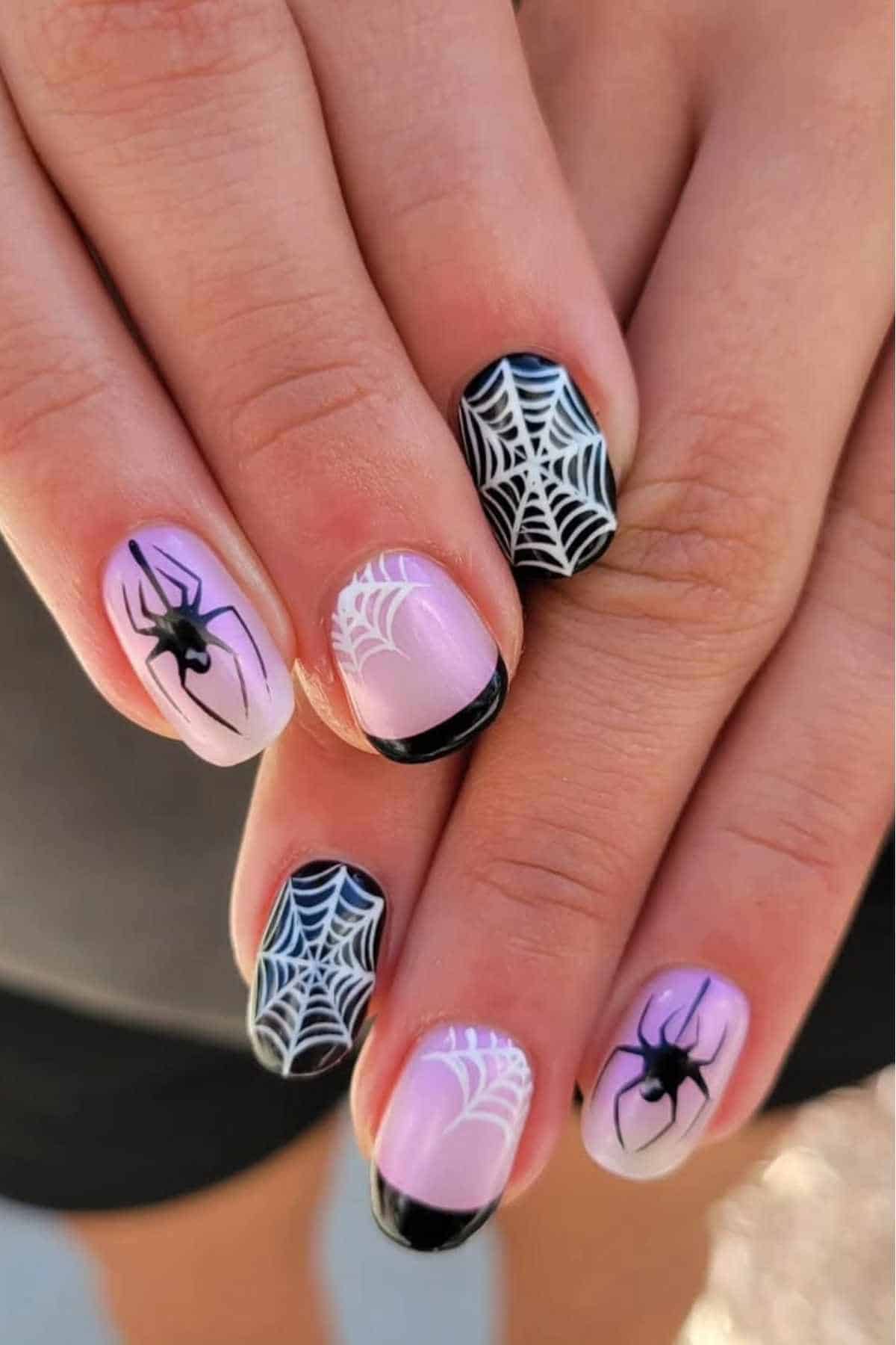 Minimalist halloween nails with pumpkin nail ideas