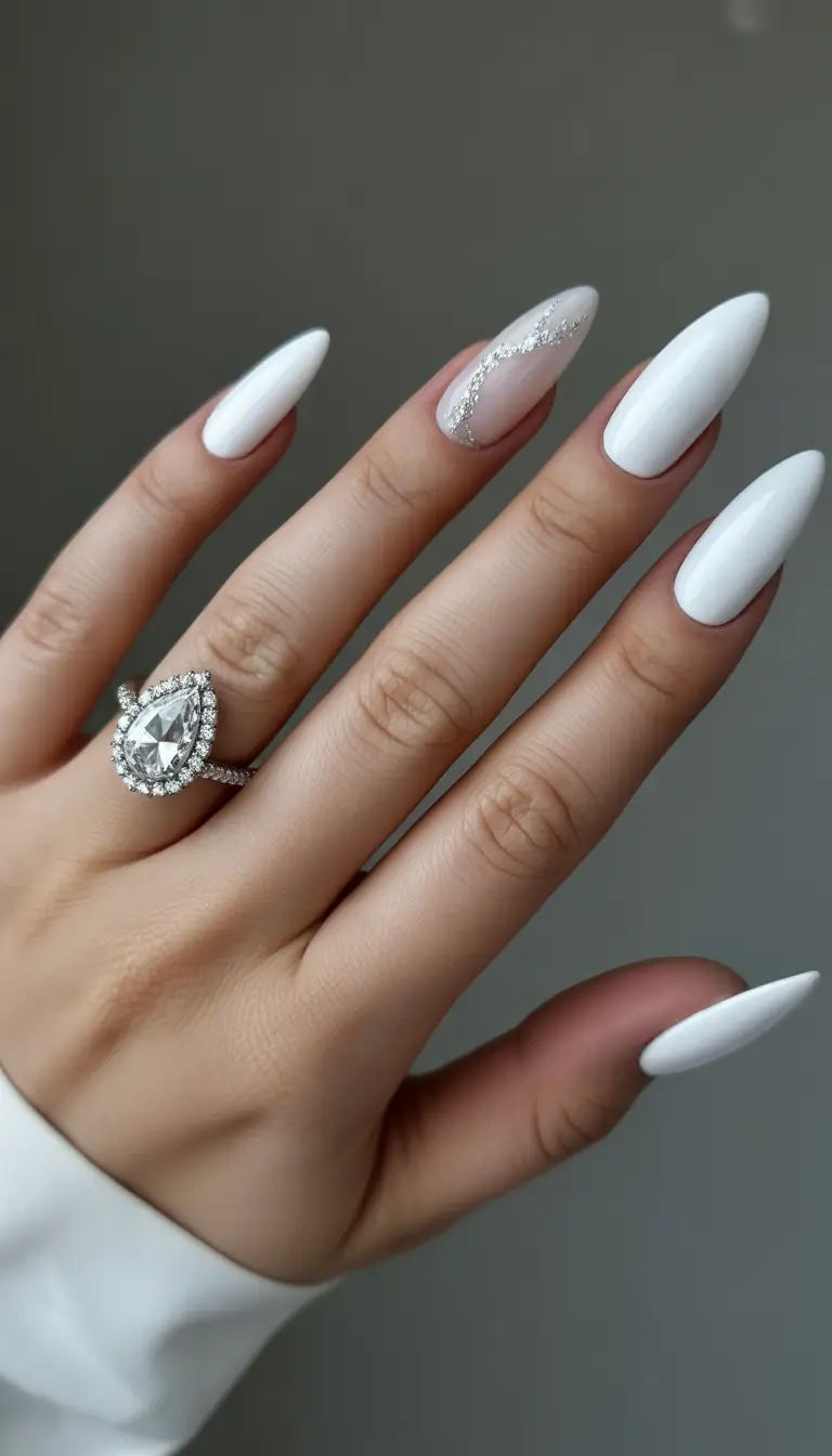 Milky white pink nails, nails 2026 trends, light blue cat eye nails, stiletto, french tip square short