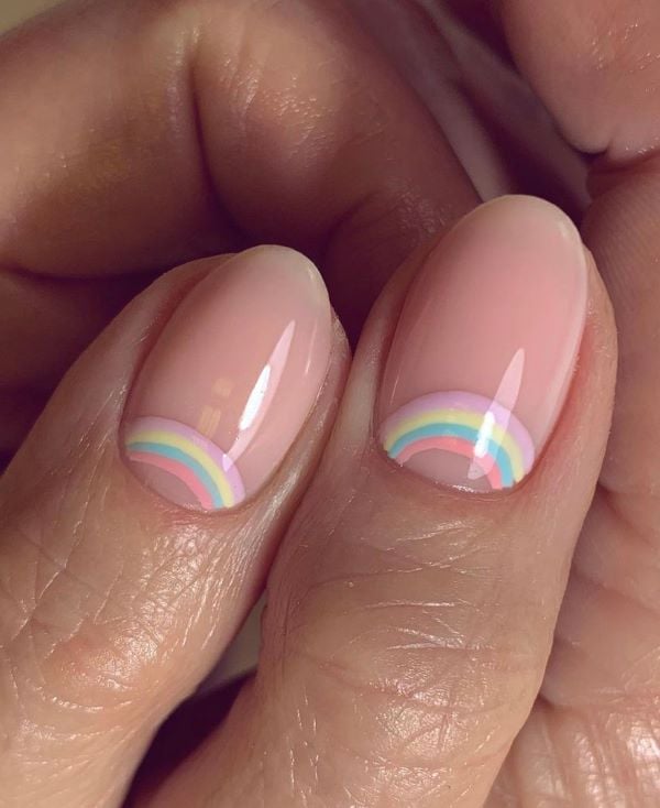 short gel nail designs with french tips, short nails inspo, fall nail designs, easy and french