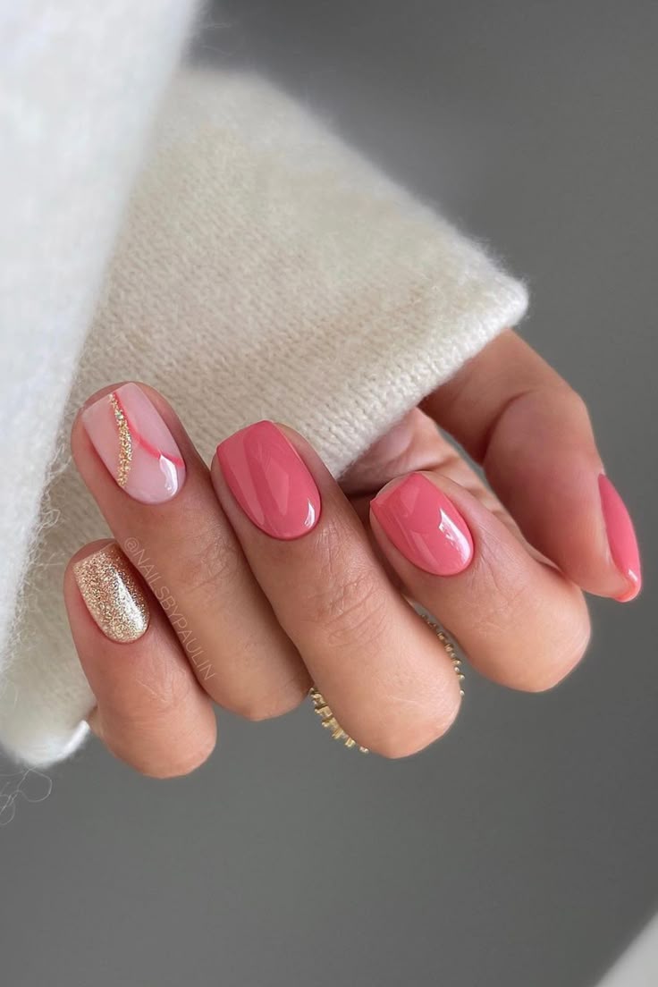 Simple pink nail designs, simple nail designs almond shape, summer nails, 4d nail art design, very, black and white.