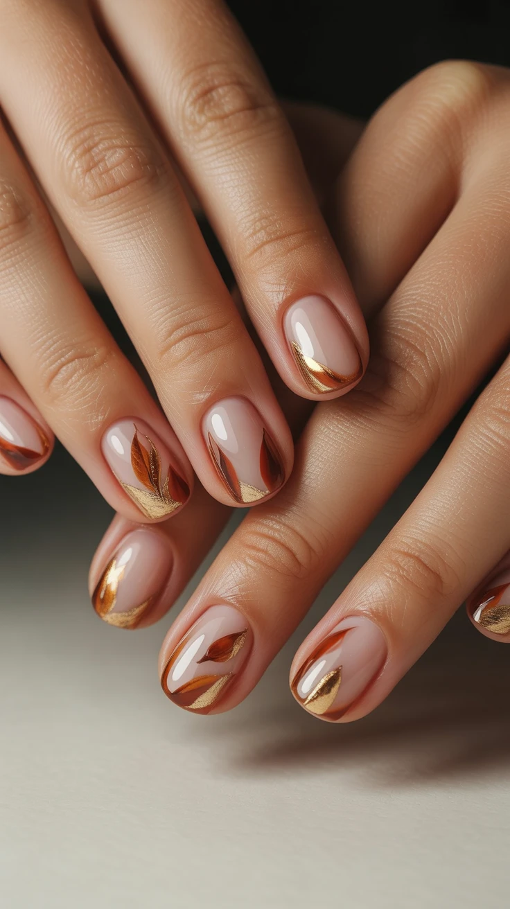 Fall nail ideas acrylic with simple fall nails and coffin.