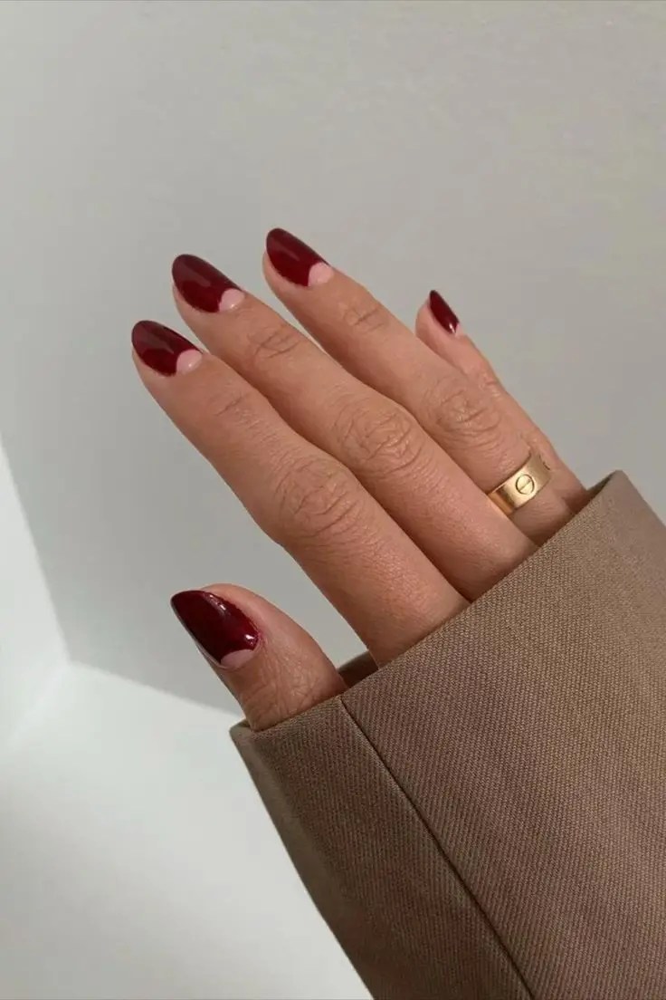 Pink nail inspo with dark blue nail inspo, birthday nails, red nail art, cool halloween theme.
