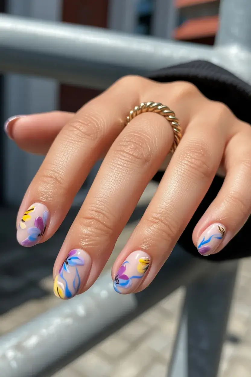 Super short nails ideas for Valentine's Day. Biab nails with short acrylic nails designs black and white for February.