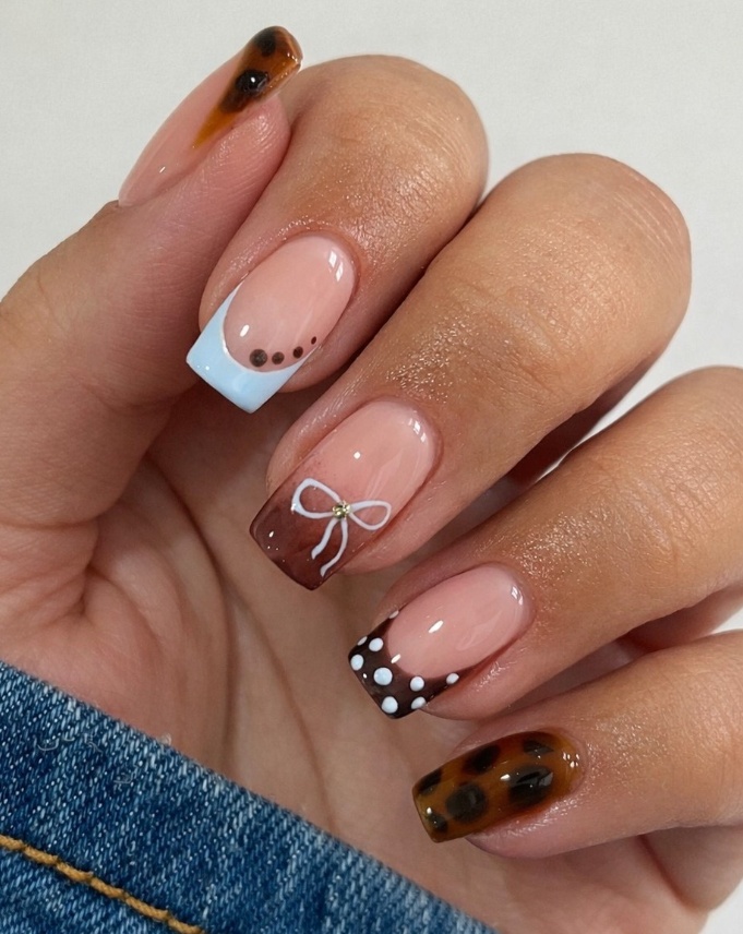 Short nails ideas spring with nail painting ideas for short nails easy. Very short gel nails with brown nail design ideas and design.