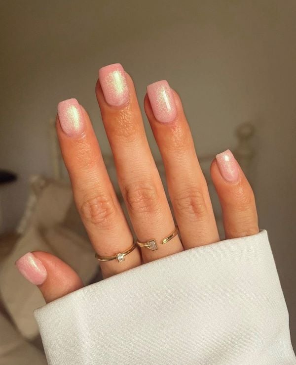 Short square nails design ideas with nails 2026 trends. Really short nail inspo with green stiletto accents.