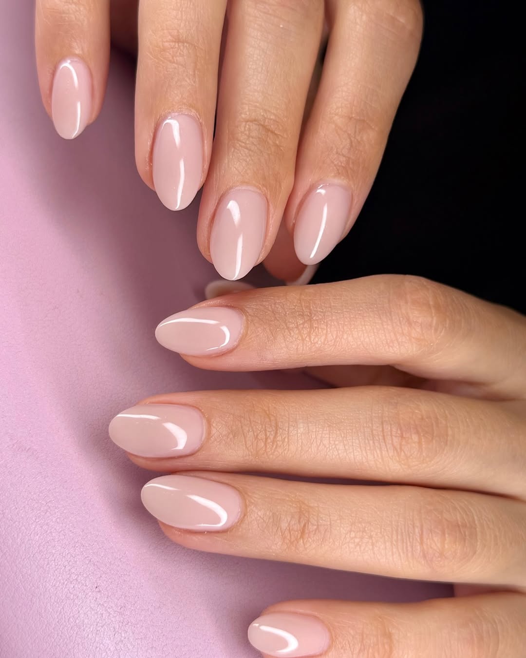 Brown nude nails design with wedding style on short clean nails with colour.
