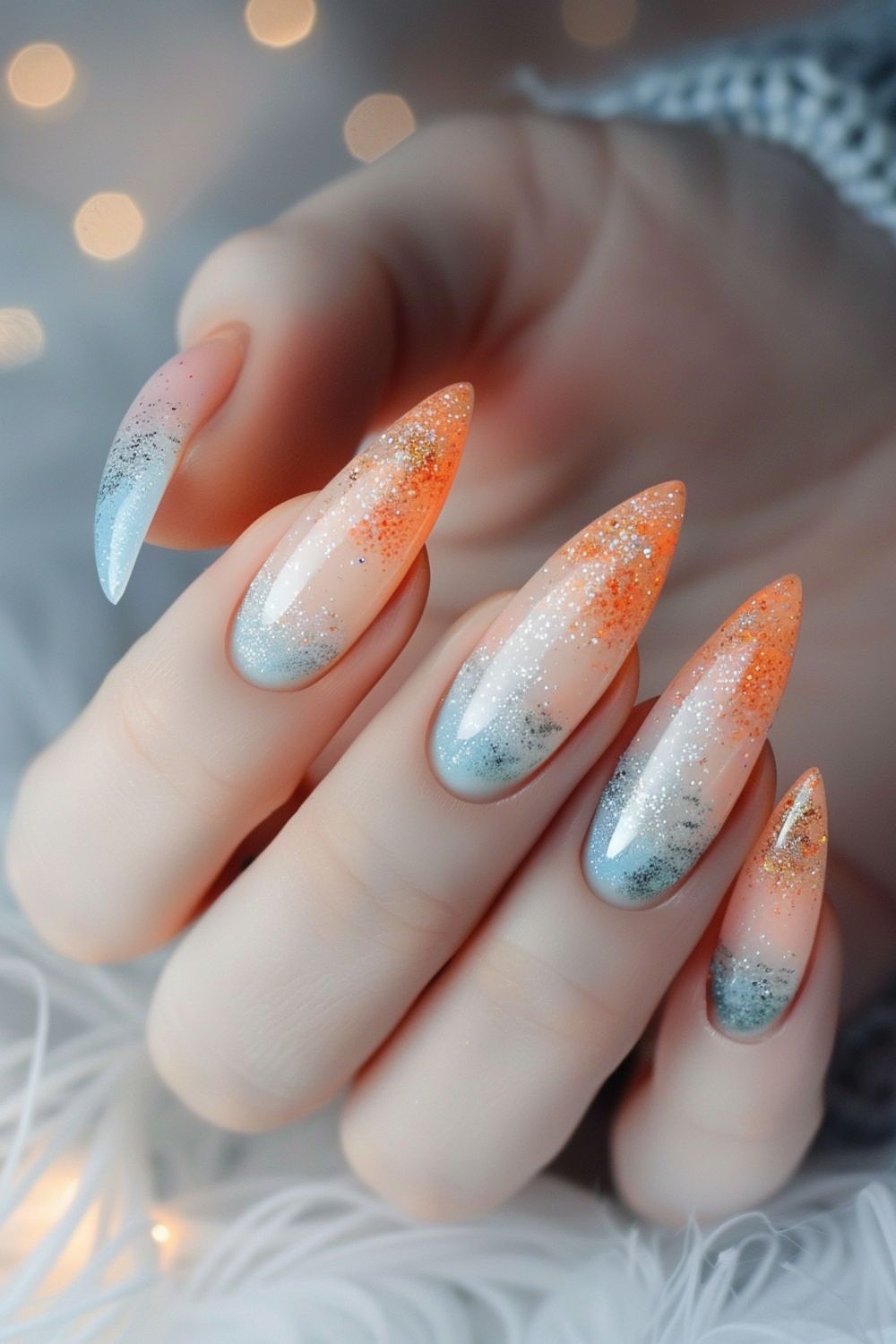 Ombre acrylic nails, ombre nails square, chrome nails colors, baby boomer nails color, coffin, silver