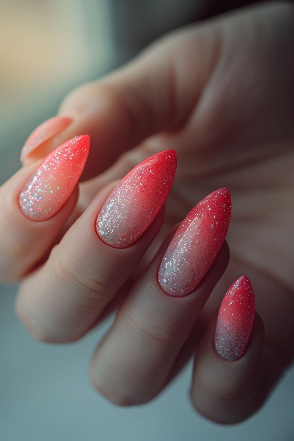 Glitter ombre nails with blush ombre nails, glitter chrome nails, lavender nails with design