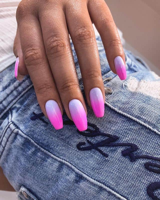 Orange ombre nails with french ombre nails glitter, french fade nails