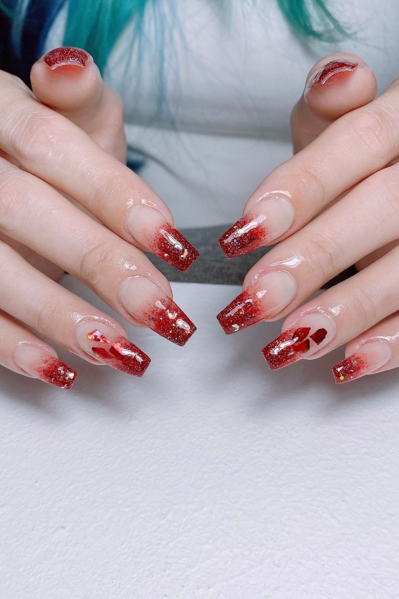 Burgundy ombre nails with ombre nail designs, classy ombre nails